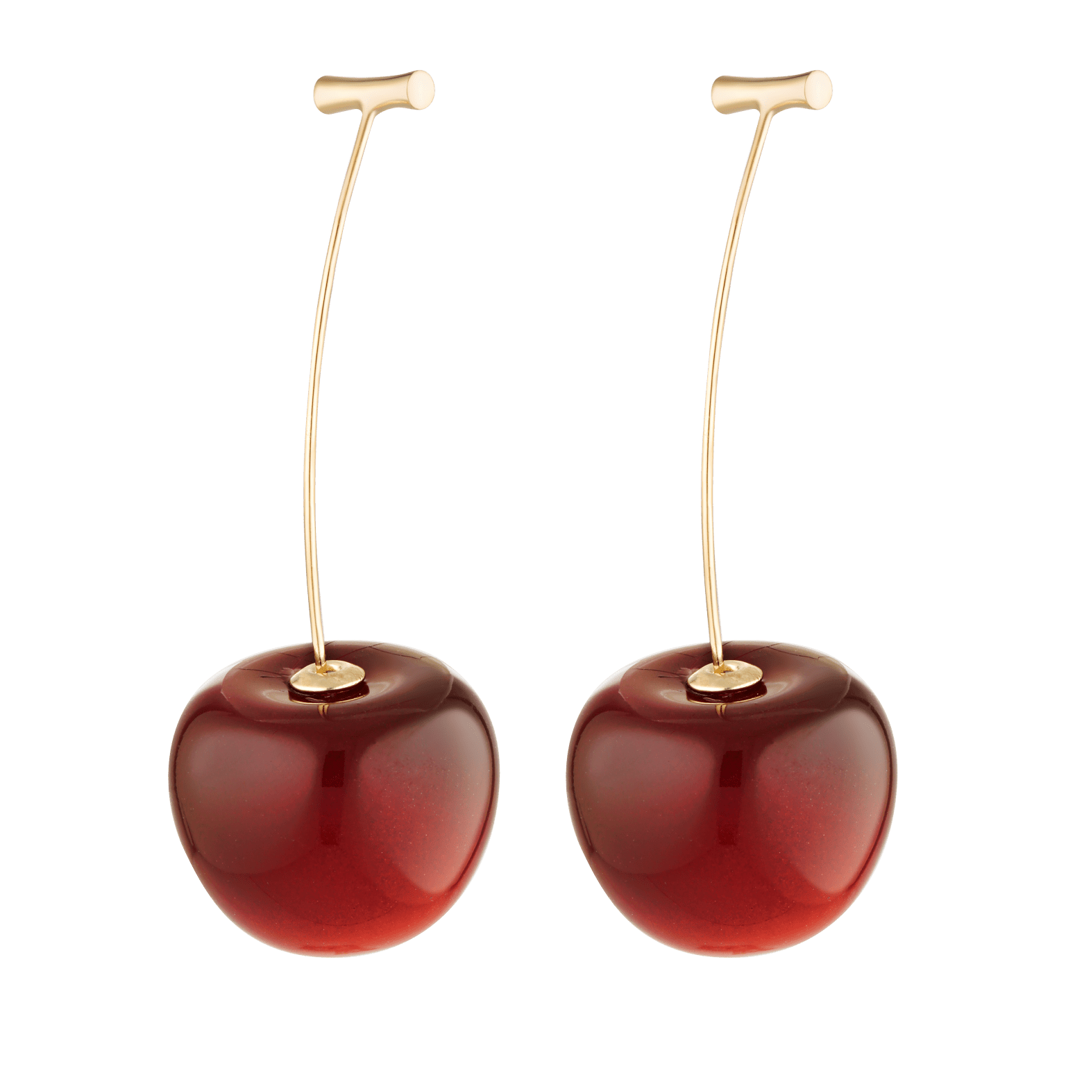 Cherry drop earrings in 18k gold fill