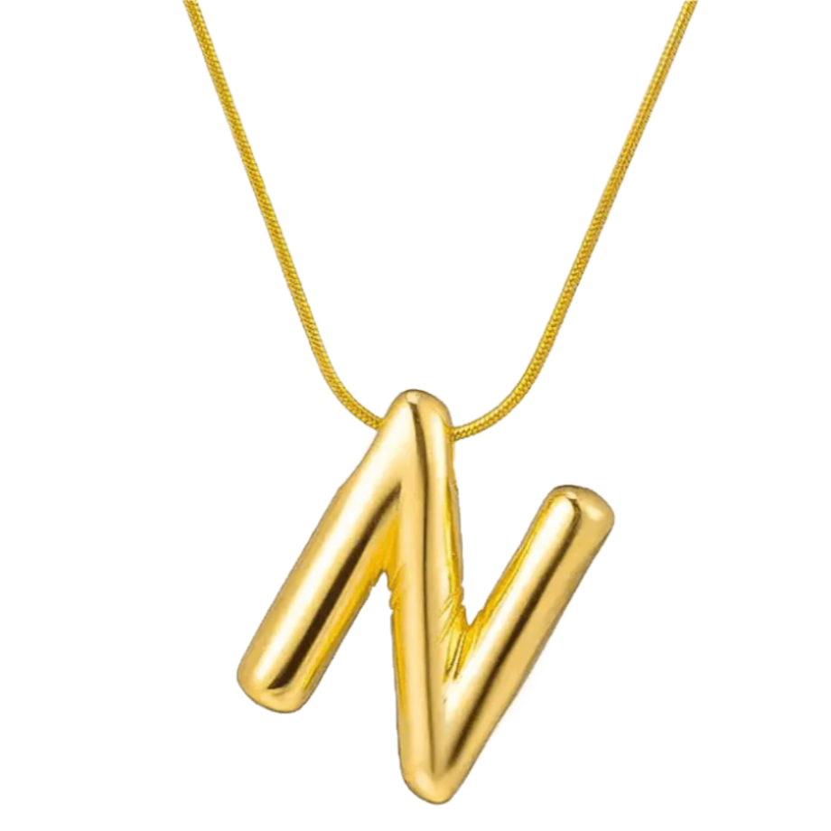 Balloon Letter L pendant necklace in 14k gold filled 