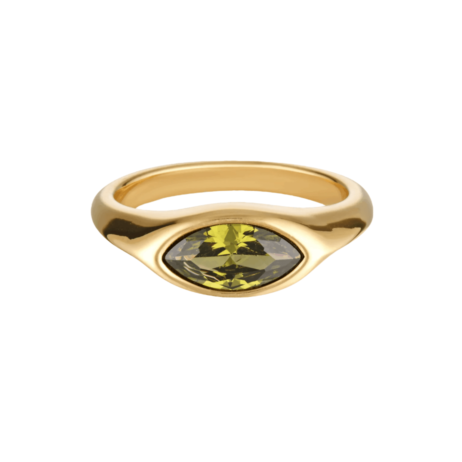 Green gemstone ring in gold