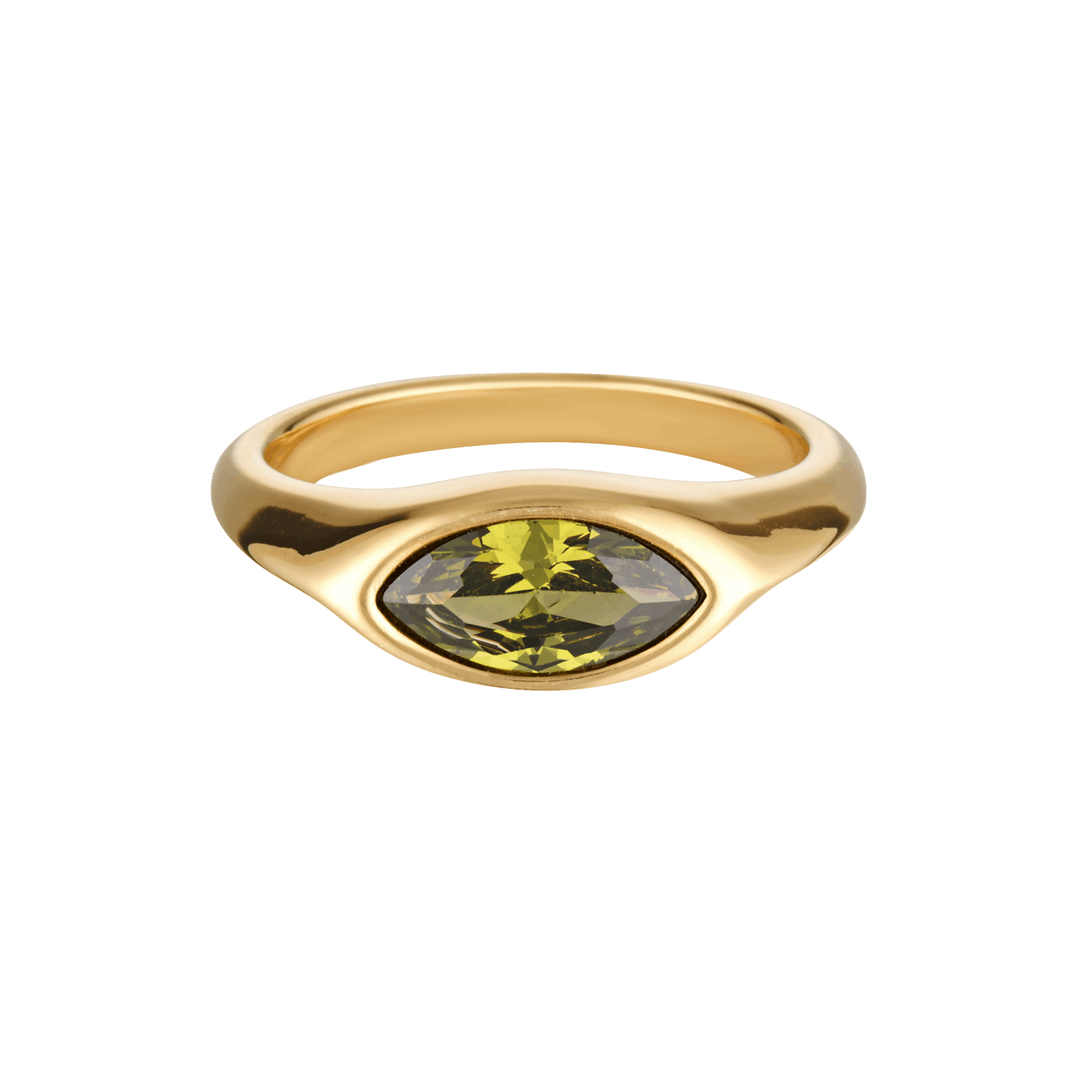 Green gemstone ring in gold