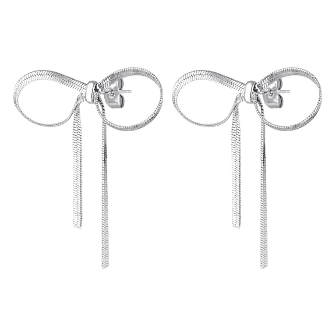 Silver bow earrings 