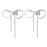 Silver bow earrings 