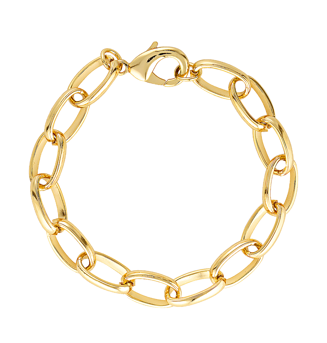 gold filled large chain link bracelet 