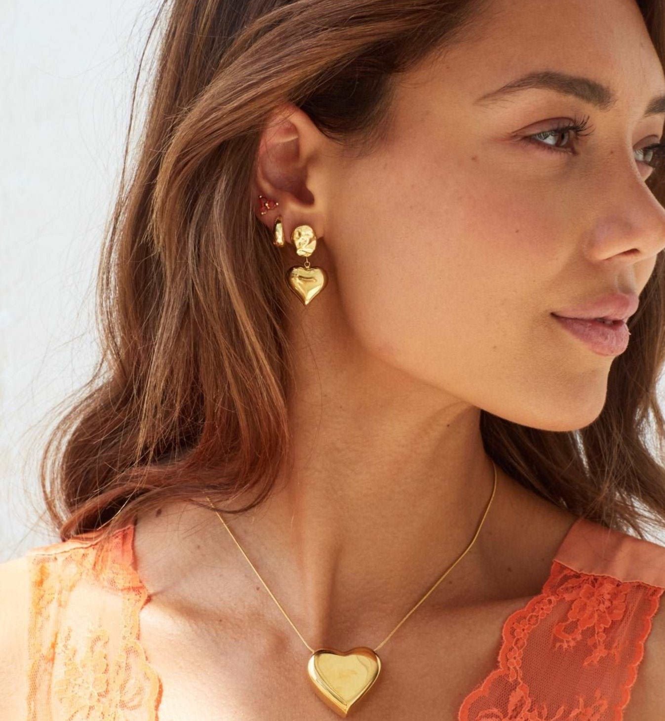 Gold Heart earrings