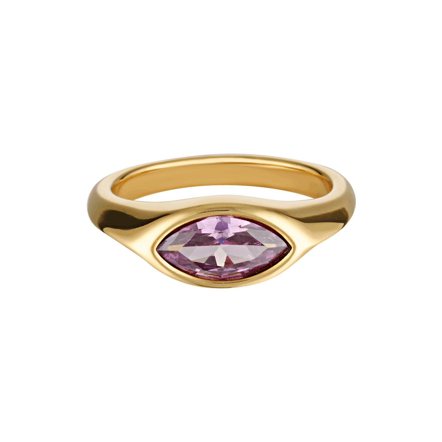 Purple gemstone gold ring