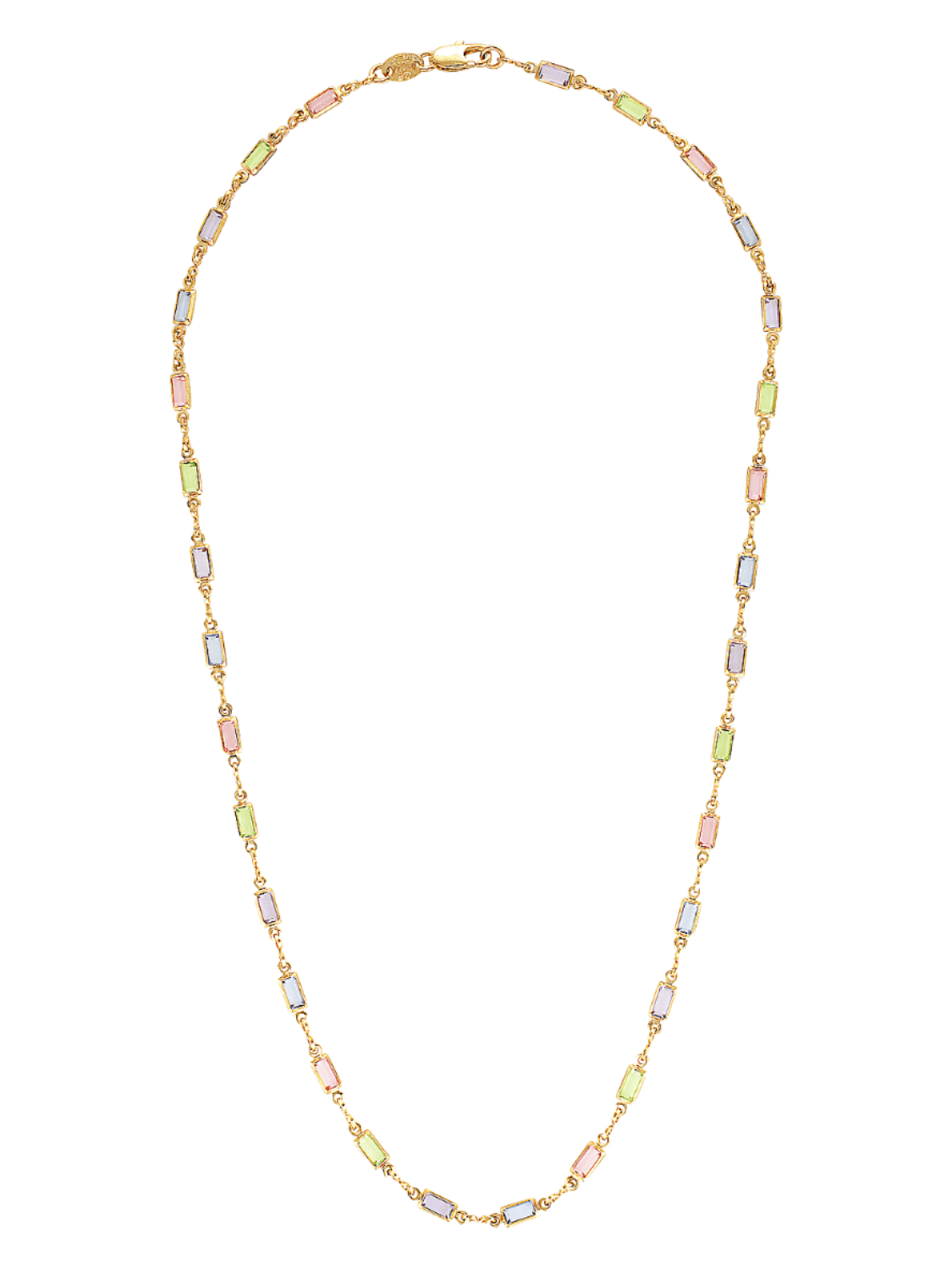 rainbow glass gem necklace