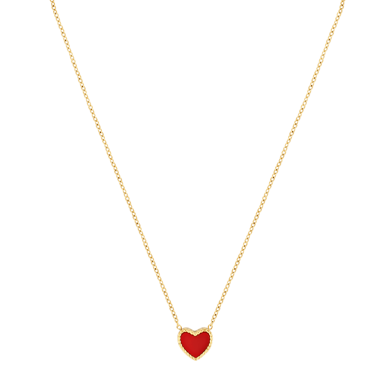 Red heart pendant necklace 