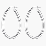 Sterling silver oval hoops