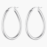 Sterling silver oval hoops