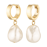 Freshwater Pearl drop hoop earrings