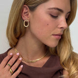 Glazed Collection 18k gold fill serpent chain hoops 