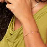 The gold Sprinkle Bracelet in multicoloured gemstones