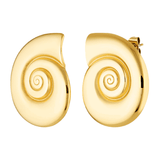 Gold Shell shaped stud earrings 