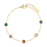 Coloured stone Sprinkle Bracelet in 14k gold fill 