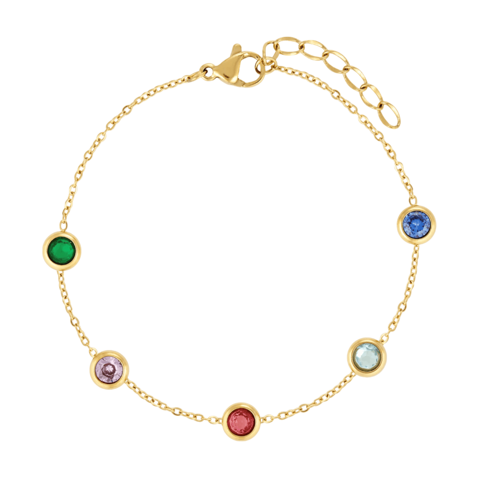 Coloured stone Sprinkle Bracelet in 14k gold fill 