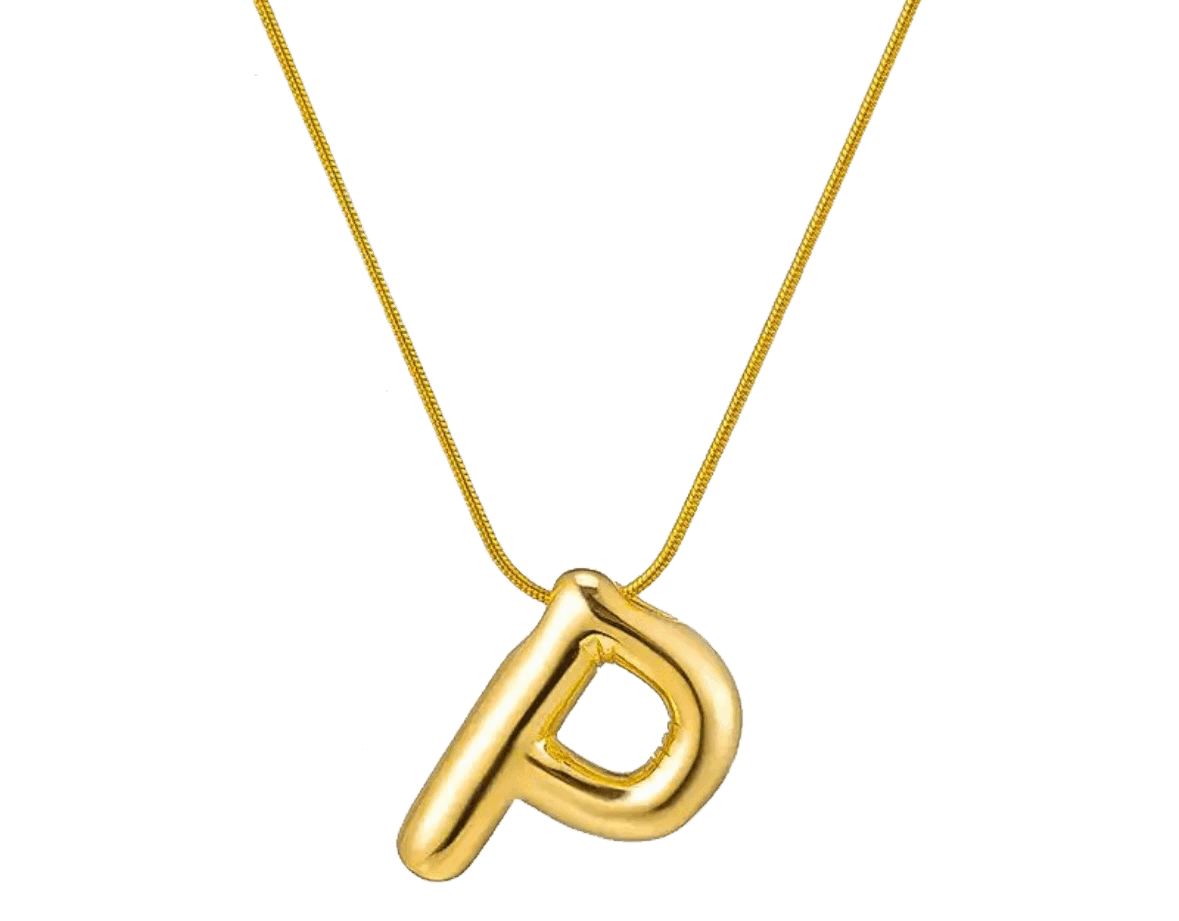 Alphabet letter necklace in letter P