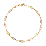 gold filled colourful pastel gemstone bracelet 