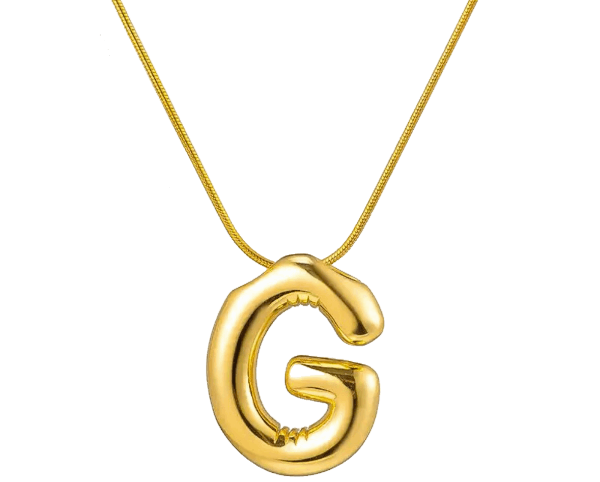 G shaped pendant initial necklace 