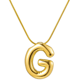 G shaped pendant initial necklace 