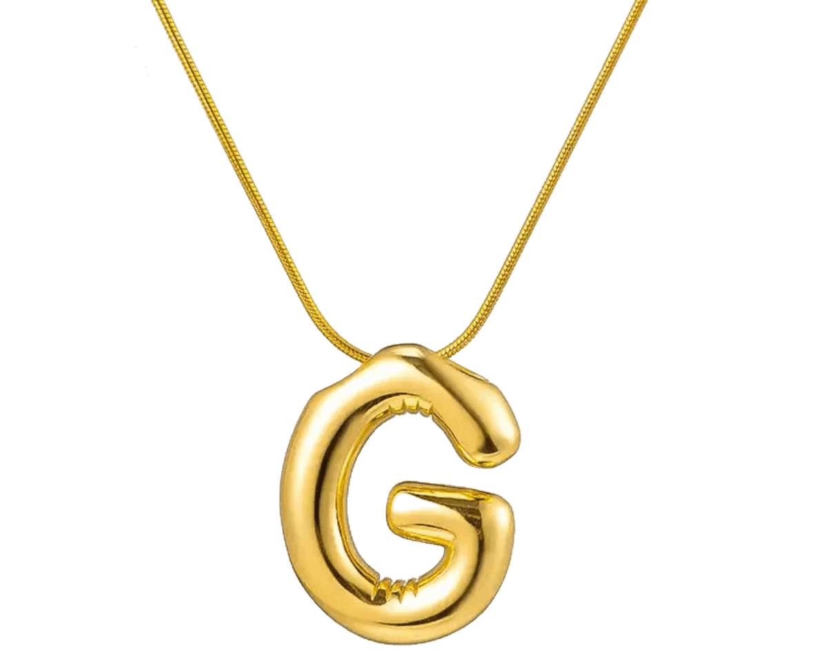 G shaped pendant initial necklace 