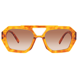 Front view of cool new marmalade orange large frame sunglasses