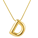 D shaped gold initial pendant 