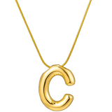 C shaped initial necklace 