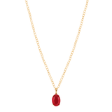 Lillian Necklace red crystal pendant on gold chain 