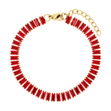 Lillian Bracelet red crystals and gold fill 