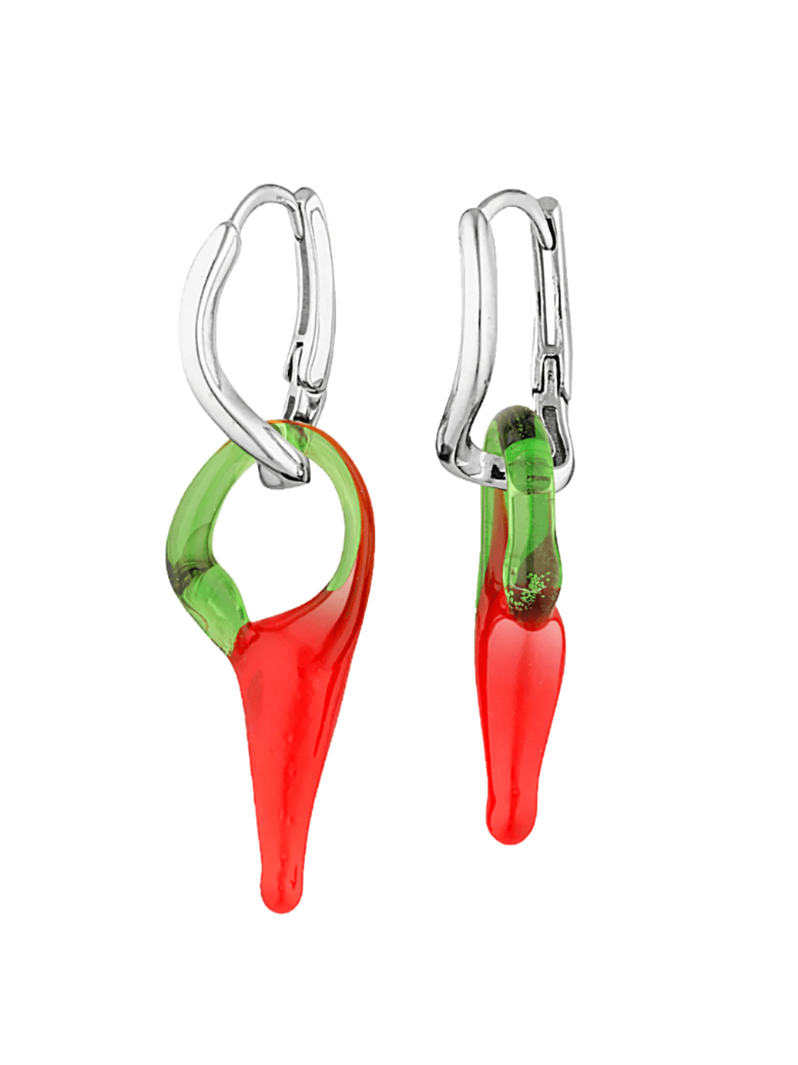 Silver chilli pepper earrings 