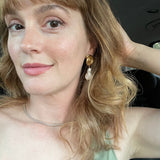 Actress Leighton Meester wearing Dune Pearl earrings 