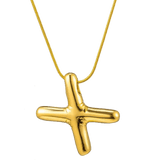 Gold fill Bubble Letter pendant necklace 