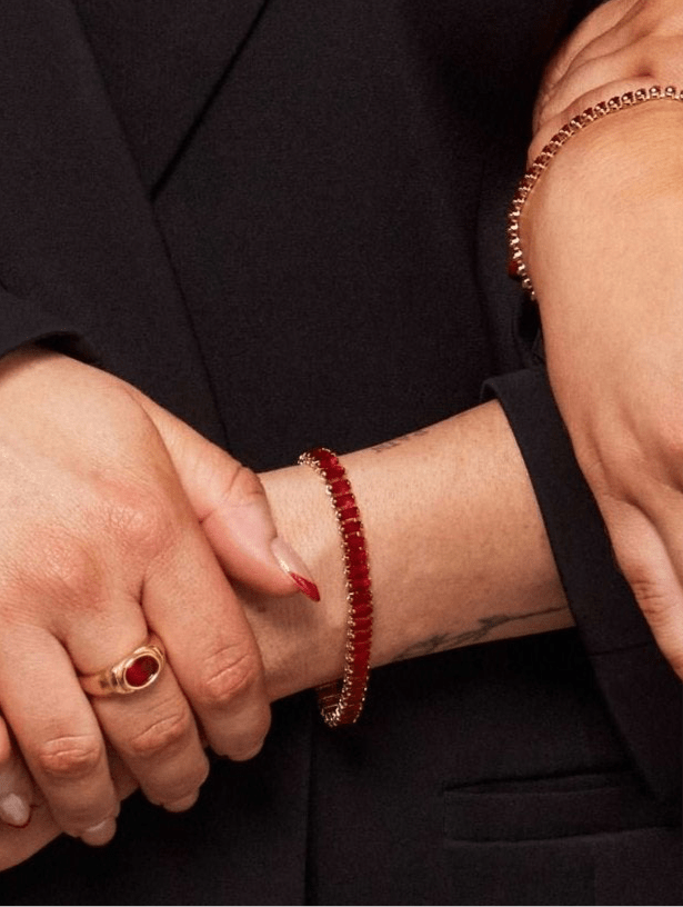 Bright red crystal bracelet