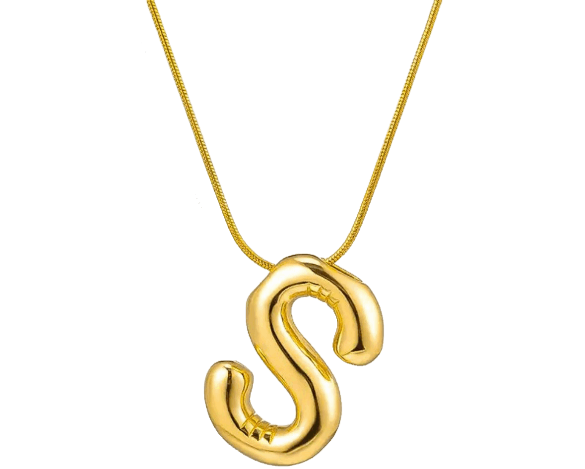 Letter S Bubble letter pendant