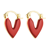Red Velvert Heart Earrings 