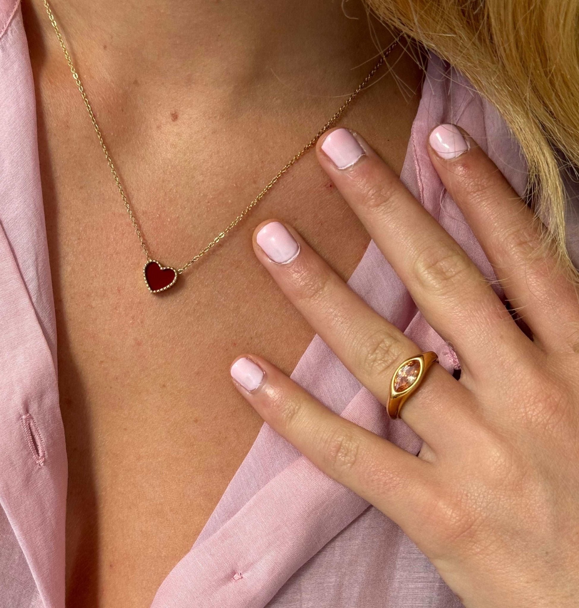 Recycled gemstone ring in gold