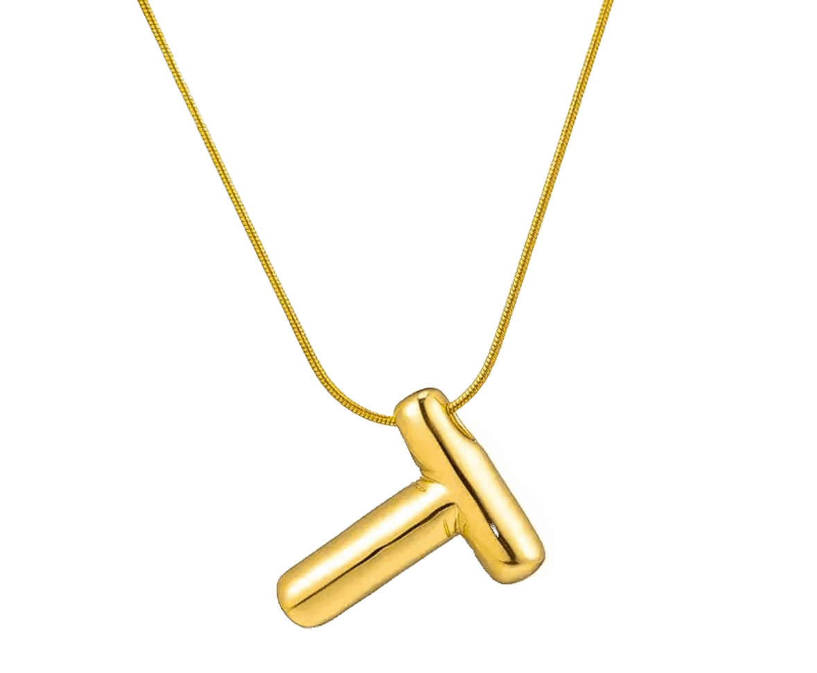 Balloon Letter gold pendant 