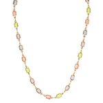 gold filled necklace with pastel coloured gems