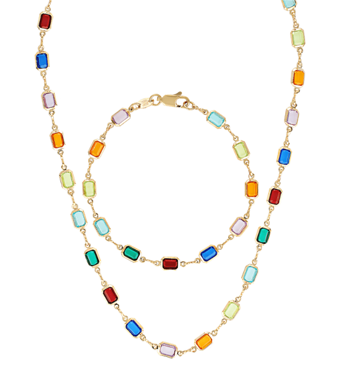 Bright coloured 18k Gold Fill necklace 