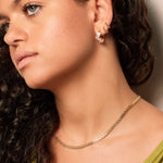 Cubic zirconia gemstone hoop earrings 