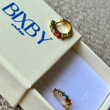Bixby packaging with coloured gemstone hoops 