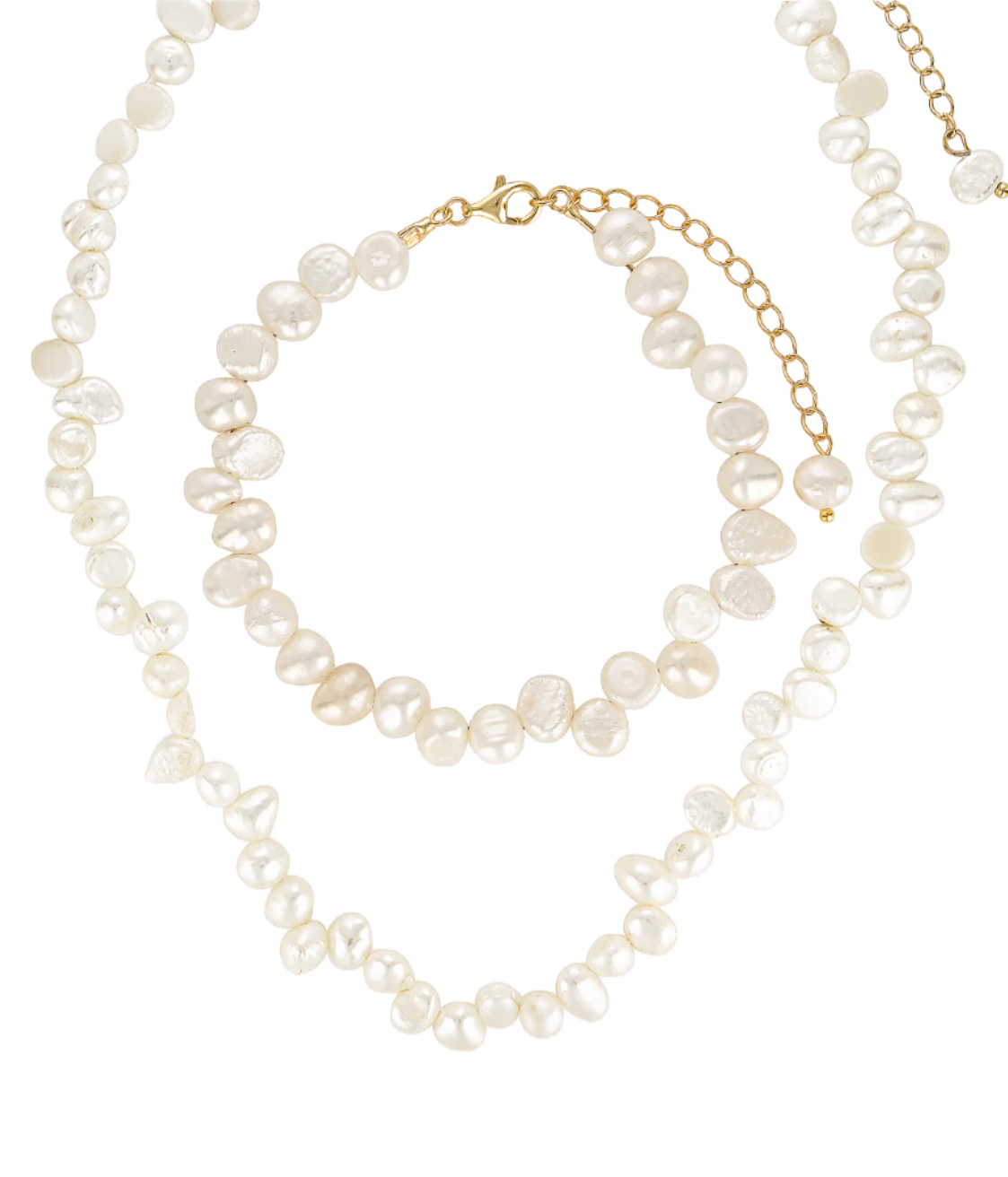 Etta set - small freshwater pearls necklace and bracelet 