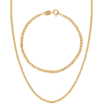 Fine mariner link Summer necklace and bracelet set in 18k Gold Fill