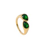 Emerald green gemstone ring n 14k gold fill 