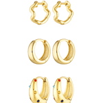 Perfect mini stack of 18k gold fill earrings 