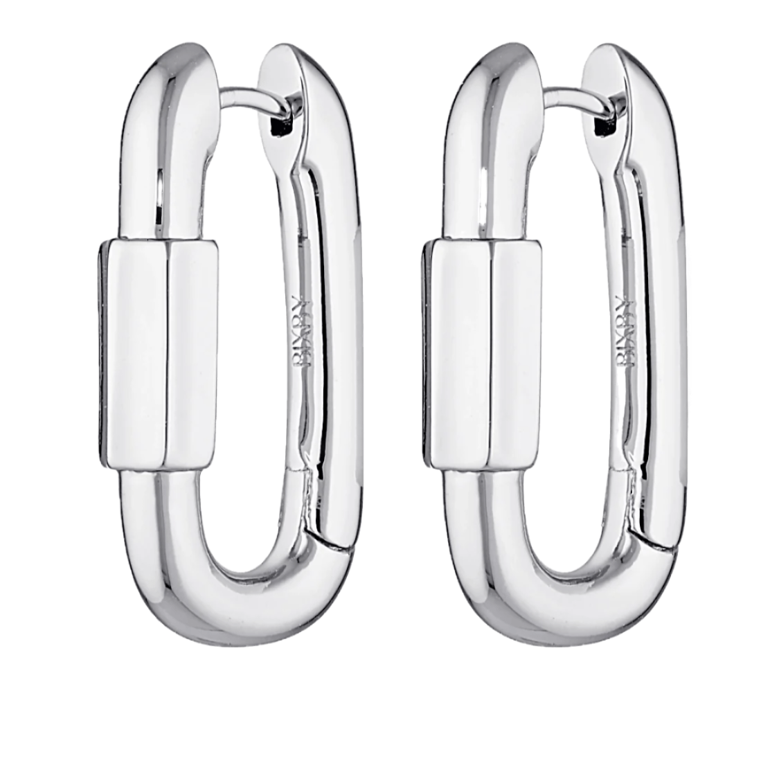 Silver carabiner earrings 