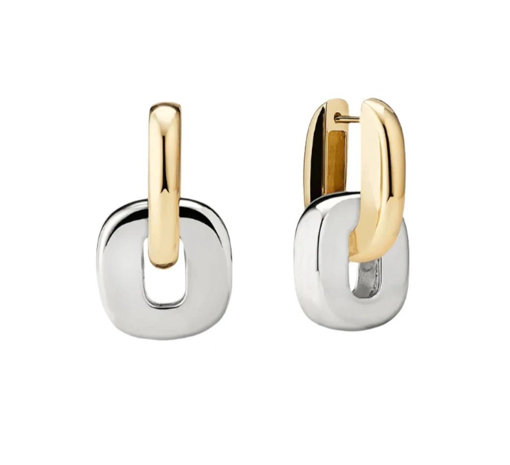 Two tone gold and silver Demi Earrings