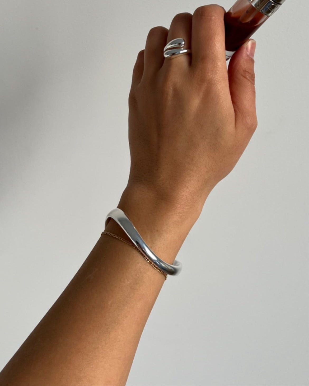 Liquid silver cuff