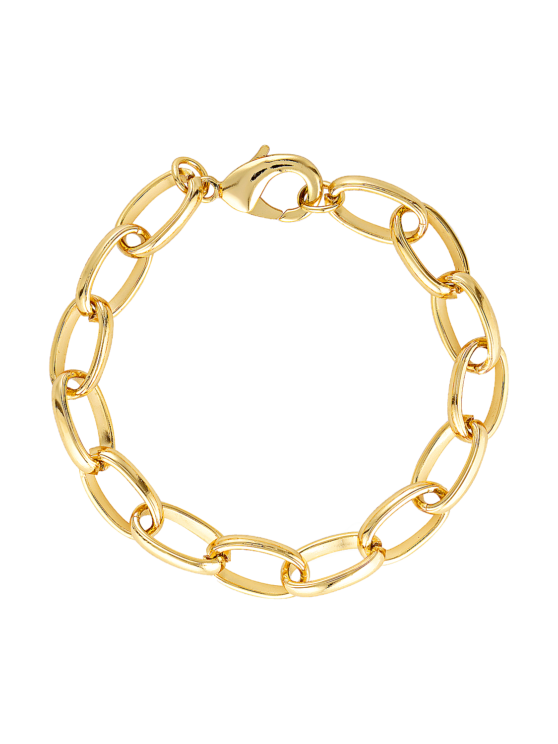 gold filled large chain link bracelet 