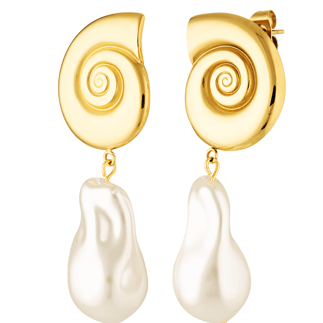 Shell and Pearl drop earrings 